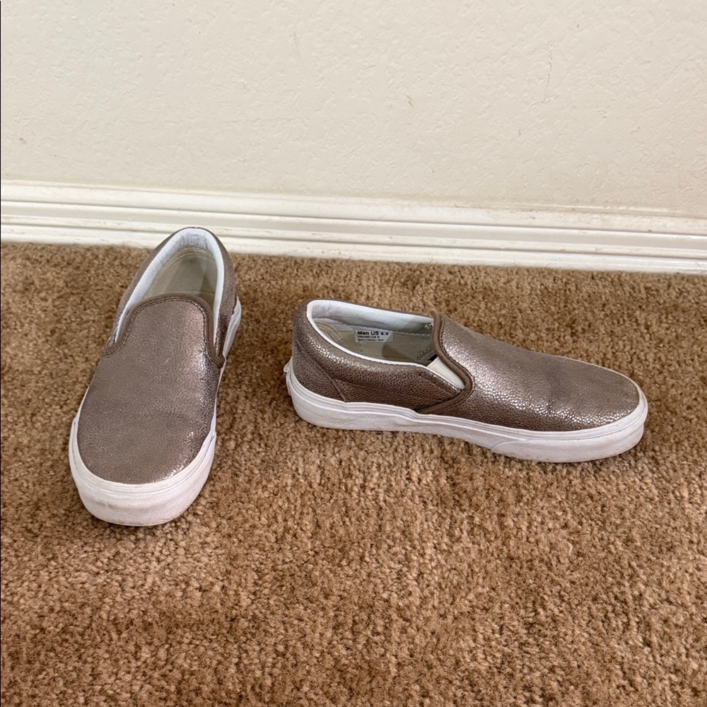 Vans Metallic Bronze Slip-On Sneakers